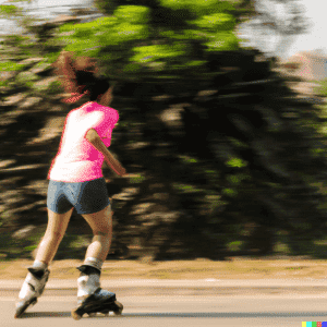 girl skating fast