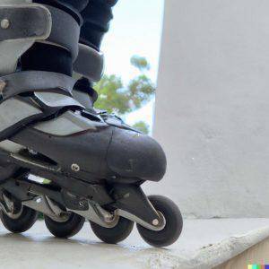 standing on roller skates