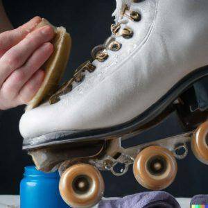 cleaning a suede roller skate
