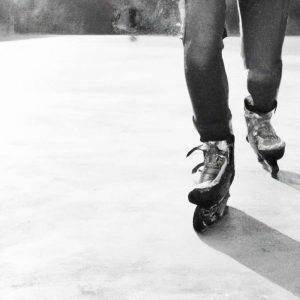 roller skating in a straight line
