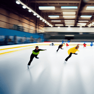 speed skating women at an indoor rink