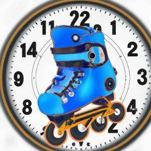 clock with aroller skate face