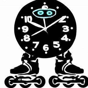 ninja clock roller skater