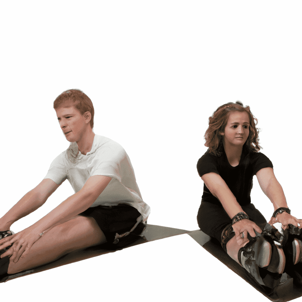 young couple doing rollerrobics